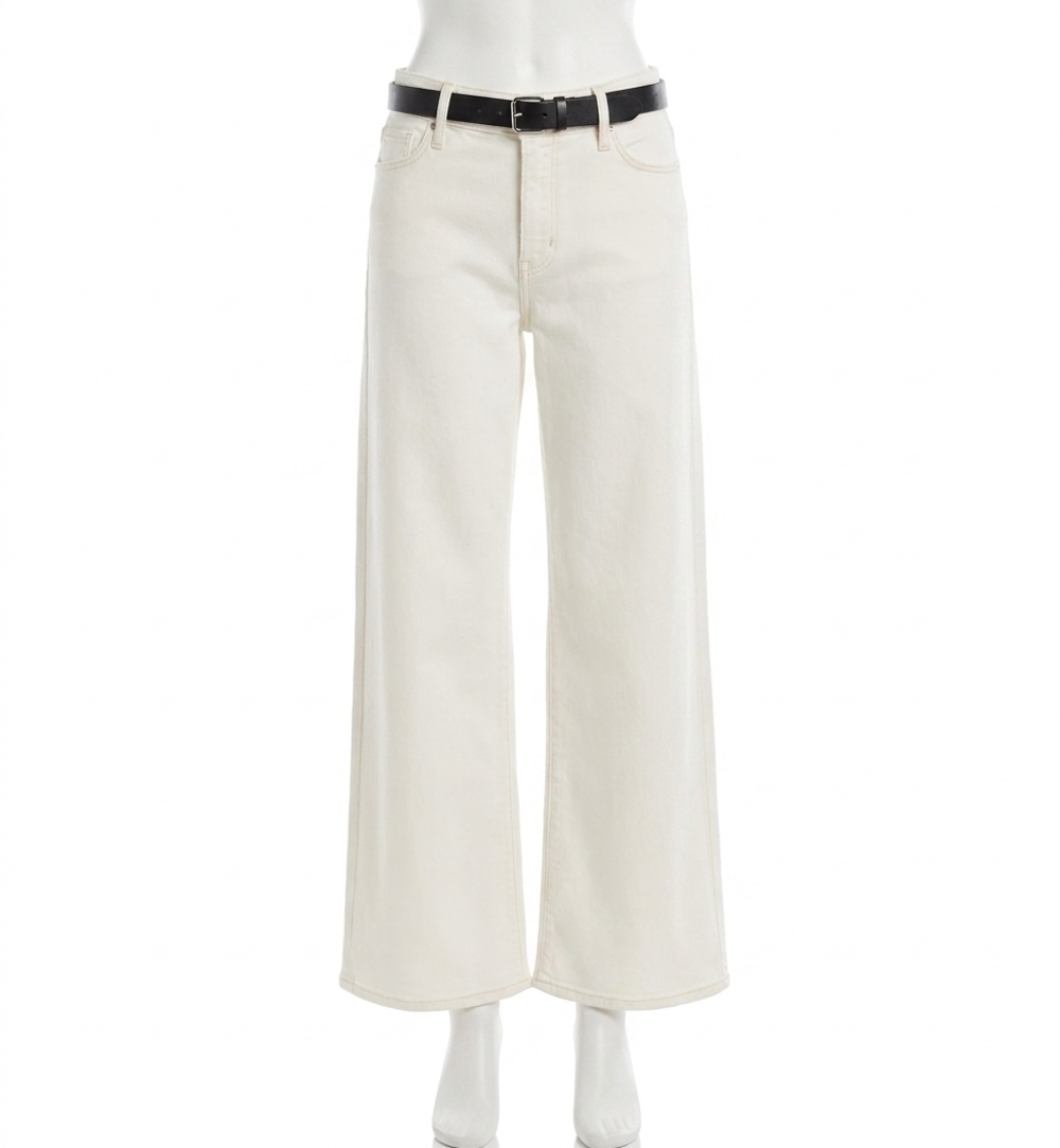 NEW FRAME le slim palazzo jean in off white